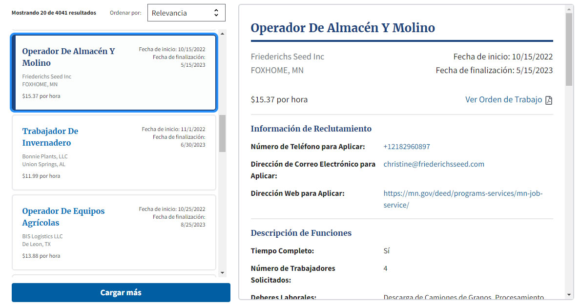 oferta de trabajo